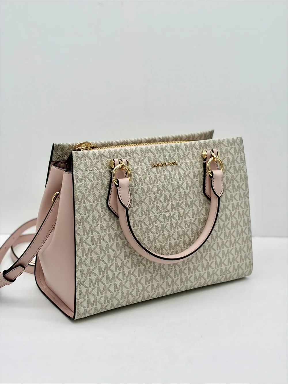Michael Kors Marilyn Medium Signature Logo Convertible Satchel Crossbody Bag